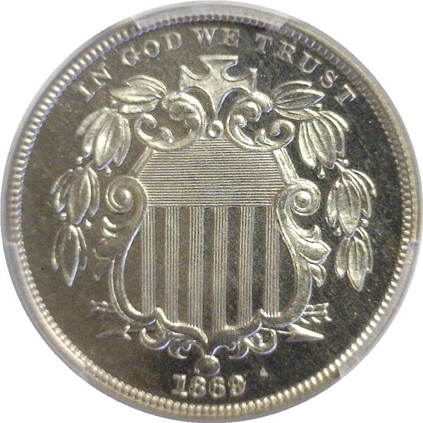 1869 Shield Nickel. -  PCGS PR-66+ - Image 2