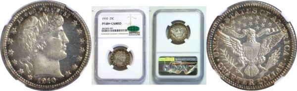 1910 Barber Quarter.  -  NGC PR-68+. CAM.  CAC
