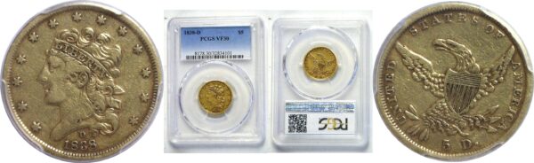 1838-D $5 Classic  -  PCGS VF-30