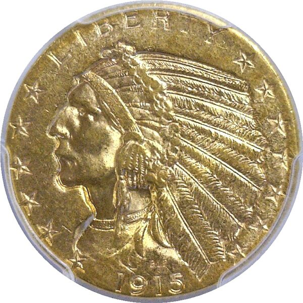 1915-S  $5 Indian  -  PCGS MS-62. - Image 2