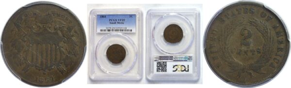1864 Small Motto.   -   PCGS. VF-25.