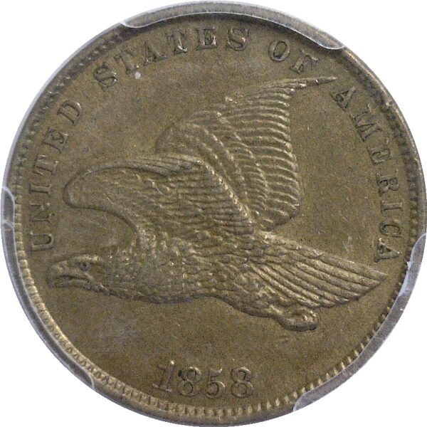 1858-SL . Flying Eagle Cent  -  PCGS. AU-58. - Image 2