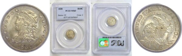 1830.  Bust Half Dime.  -  PCGS. MS-65.