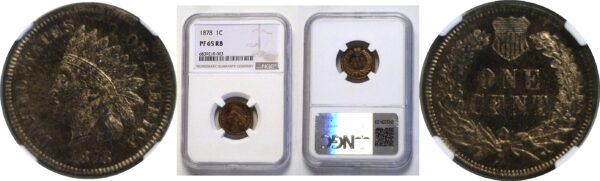 1878  Indian Head Cent.  - NGC PR-65. RB.