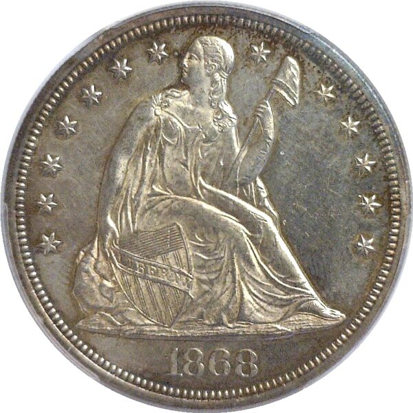 1868 Seated Liberty Dollar  -  PCGS MS-60 - Image 2