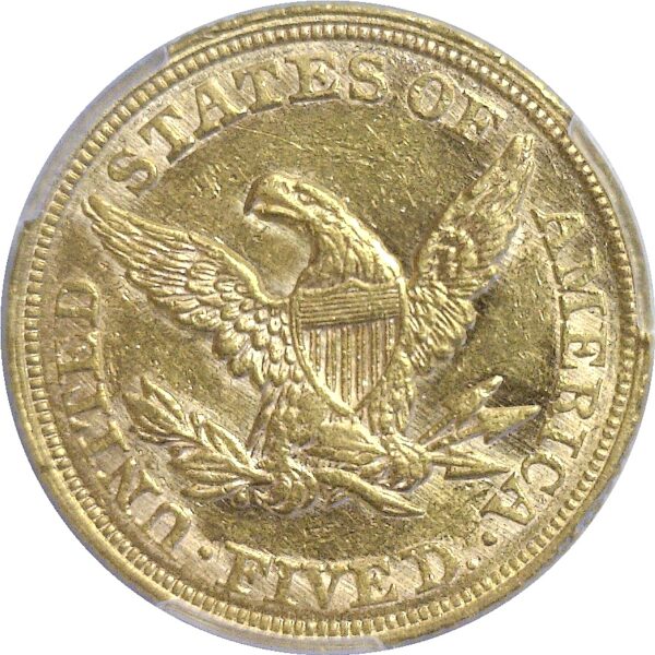 1865  $5 Liberty  -  PCGS AU-58. - Image 3