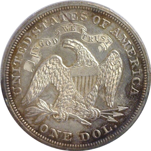 1868 Seated Liberty Dollar  -  PCGS MS-60 - Image 3