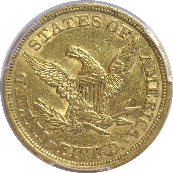 1848.  $5 Liberty.  -  PCGS. AU-53. - Image 3