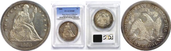 1868 Seated Liberty Dollar  -  PCGS MS-60