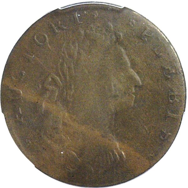 1736 Auctori Plebis Token Halfpenny.   -   PCGS XF-40 - Image 2