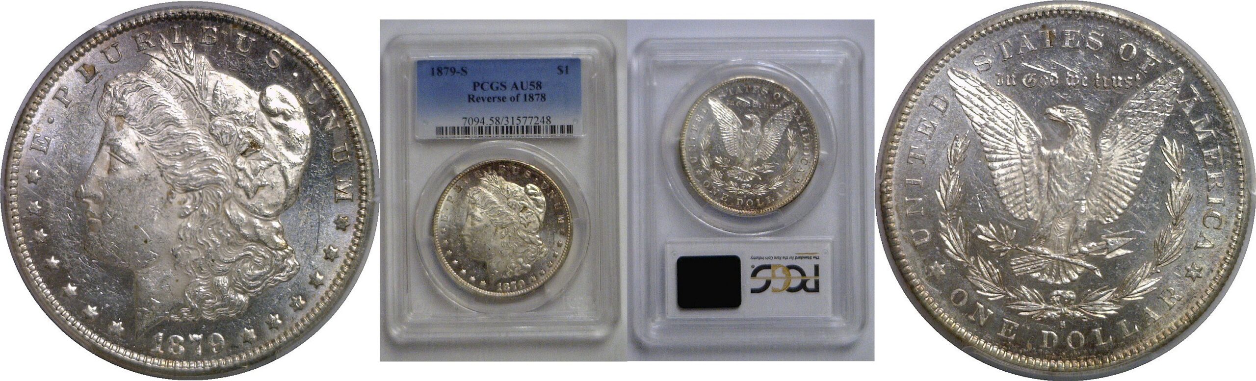 1879-S Reverse of 1878   Morgan Dollar   PCGS AU-58