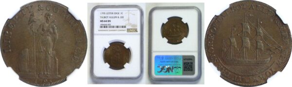 1795 Talbot, Allum, & Lee Cent   -   NGC MS-64 BN