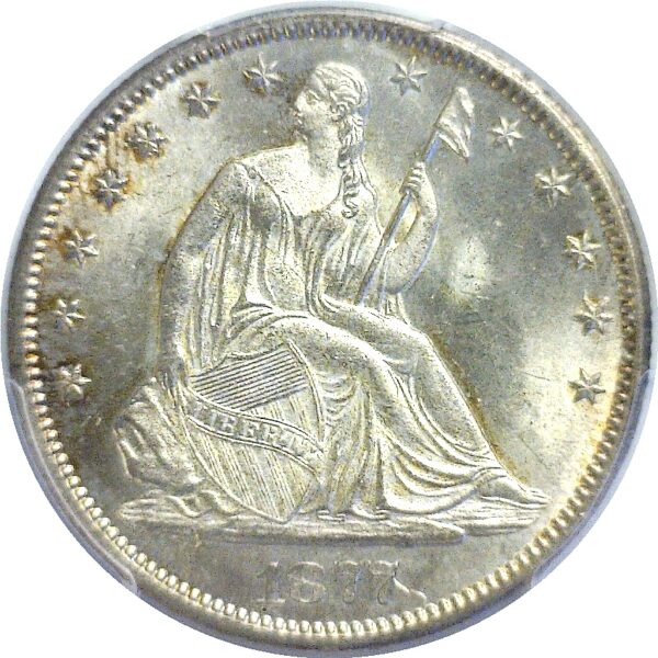 1877-CC Seated Liberty Half Dollar  -  PCGS MS-64+  CAC - Image 2