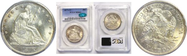 1877-CC Seated Liberty Half Dollar  -  PCGS MS-64+  CAC