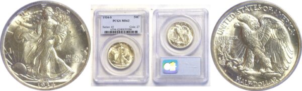 1934-S Walking Liberty Half Dollar  -  PCGS MS-62
