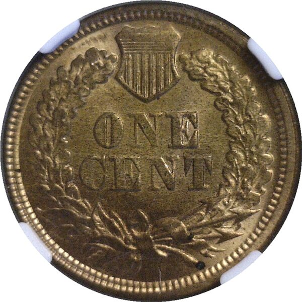 1867  Indian Head Cent.  -  NGC MS-64. RB. - Image 3