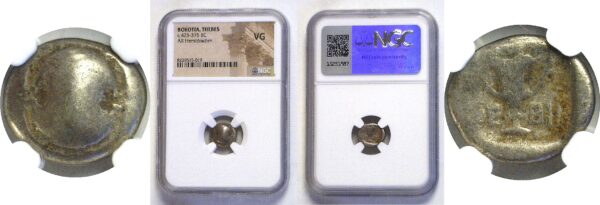 425-375 BC Greek Boeotia, Thebes AR Hemidrachm NGC VG