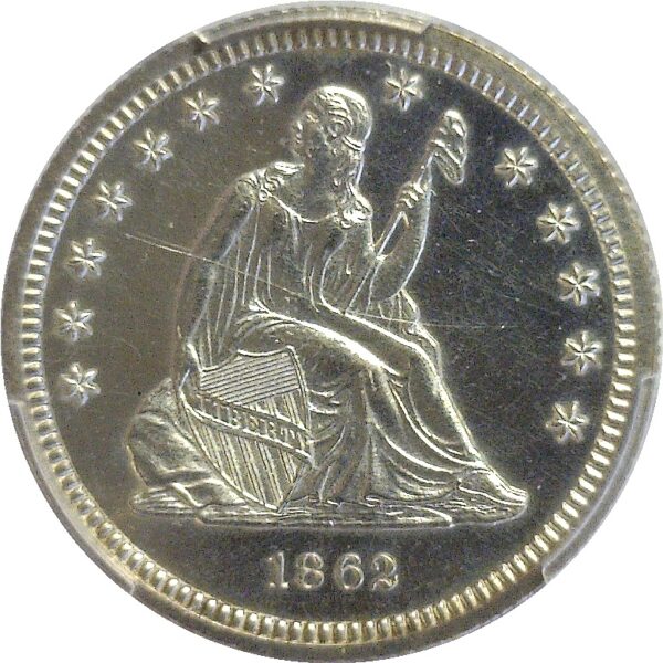 1862 Seated Liberty Quarter  -  PCGS PR-62 - Image 2