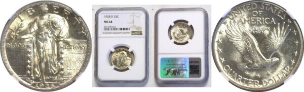 1928-D Standing Liberty Quarter.  -   NGC MS-64