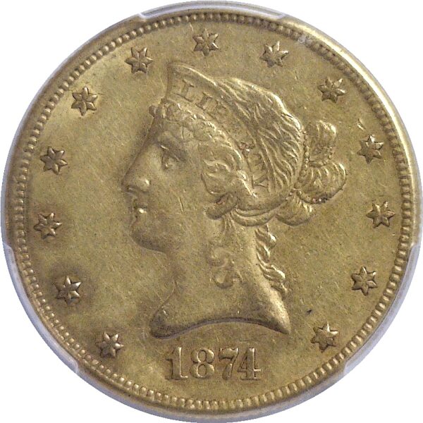 1874-CC . $10 Liberty.  -   PCGS. XF-45. - Image 2