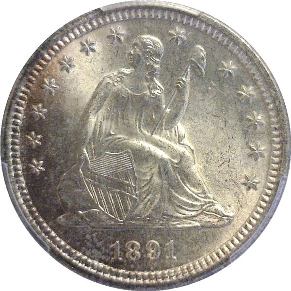 1891 Seated Liberty Quarter  -  PCGS MS-65 - Image 2