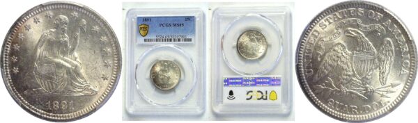 1891 Seated Liberty Quarter  -  PCGS MS-65