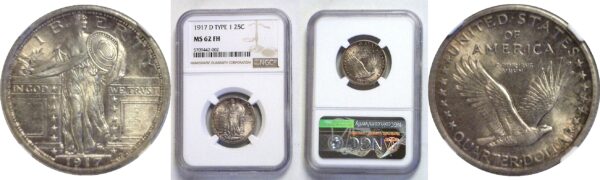 1917-D T-1.  Standing Liberty Quarter.  -  NGC. MS-62. FH.