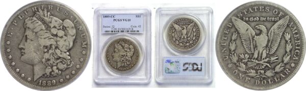 1889-CC Morgan Dollar.  -   PCGS VG-10