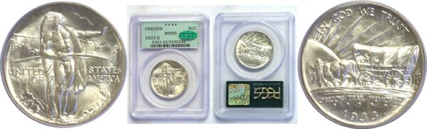 1933-D  Oregon Trail Commemorative Half Dollar.  -  PCGS. MS-65.  CAC