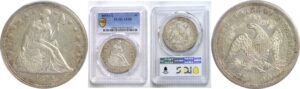 1870-CC  Seated Liberty Dollar.  -  PCGS AU-58.