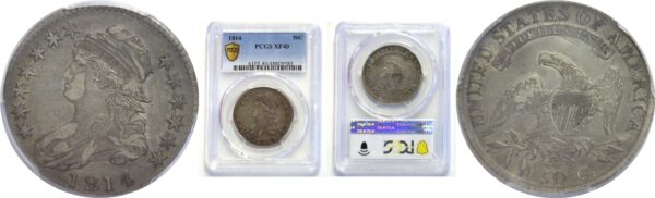 1814  Bust Half Dollar.  -  PCGS XF-40.