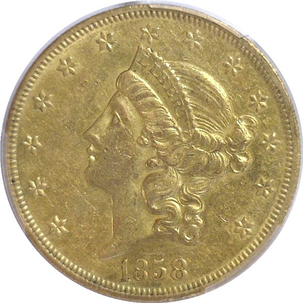 1858-O.  $20 Liberty.  -   PCGS. AU-55+. - Image 2