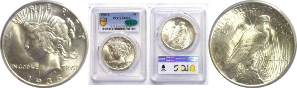 1935-S Peace Dollar -    PCGS MS-65+ CAC