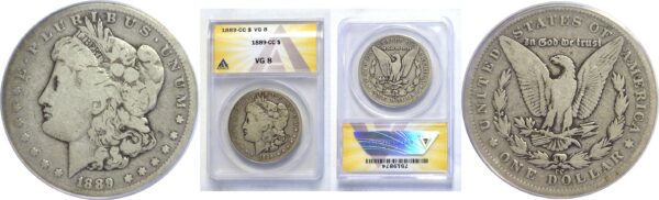 1889-CC .  Morgan Dollar. ANACS. VG-8.