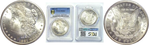 1881-CC .  Morgan Dollar.  -  PCGS. MS-66+.