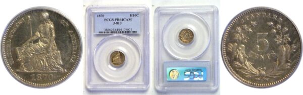 1870 Pattern Half Dime. J-810.  PCGS PR-64 CAM
