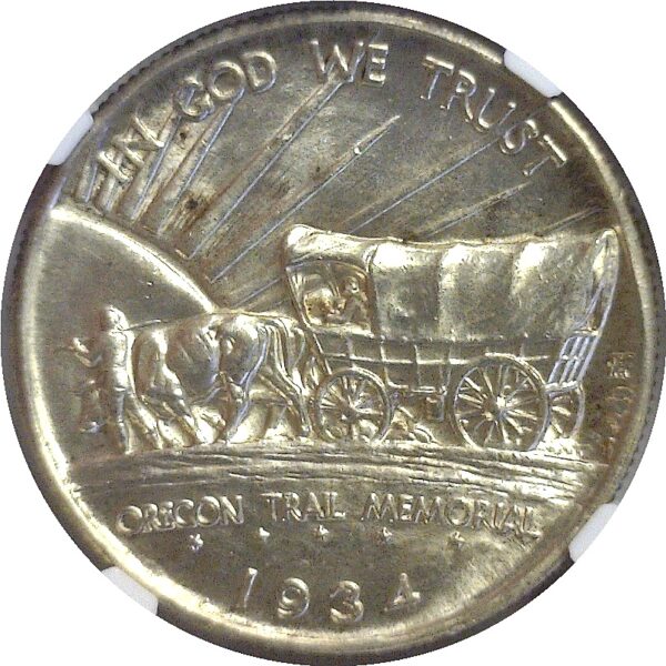 1934-D  Oregon Trail Commemorative Half Dollar.  -   NGC MS-66. - Image 3