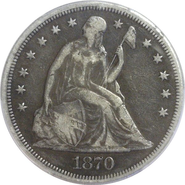 1870-CC .  Seated Liberty Dollar.  -  PCGS. F-15. - Image 2