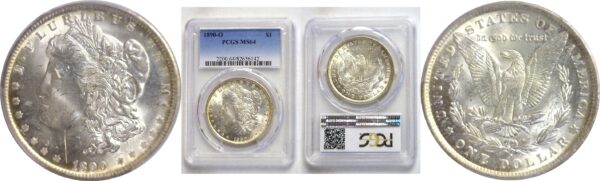 1890-O  Morgan Dollar.  -  PCGS MS-64.