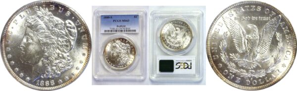 1888-S.  Morgan Dollar.  -  PCGS. MS-63.