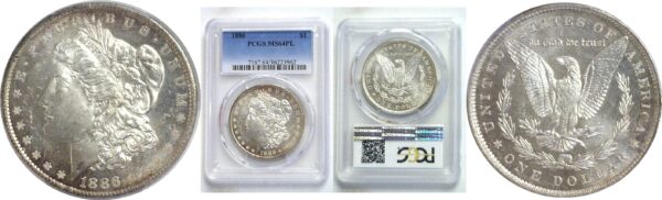 1886.  Morgan Dollar.   -  PCGS. MS-64. PL.