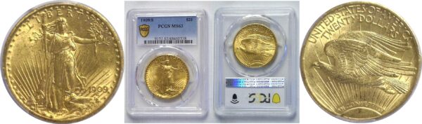 1909/8  $20 St. Gaudens.  -   PCGS MS-63.