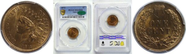 1873 Indian Head Cent  -  PCGS MS-65 RB  CAC