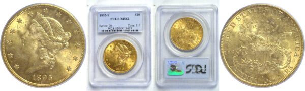 1895-S $20 Liberty  -  PCGS MS-62