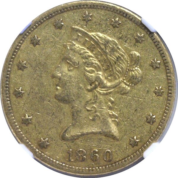 1860-O $10 Liberty  -  NGC AU-55 - Image 2