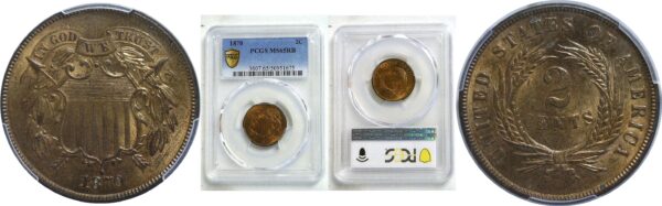 1870 Two Cent Piece. -  PCGS MS-65 RB