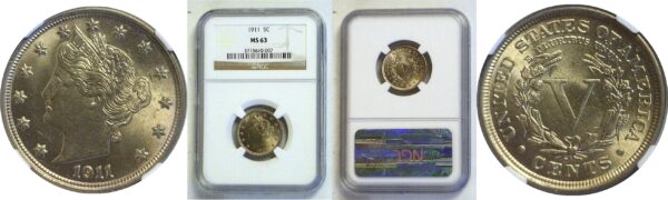 1911 Liberty Nickel  -  NGC MS-63