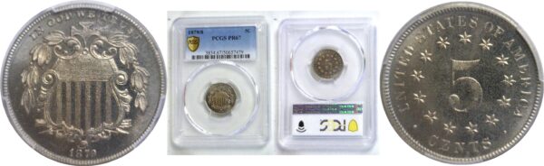 1879/8 Shield Nickel.  -   PCGS PR-67