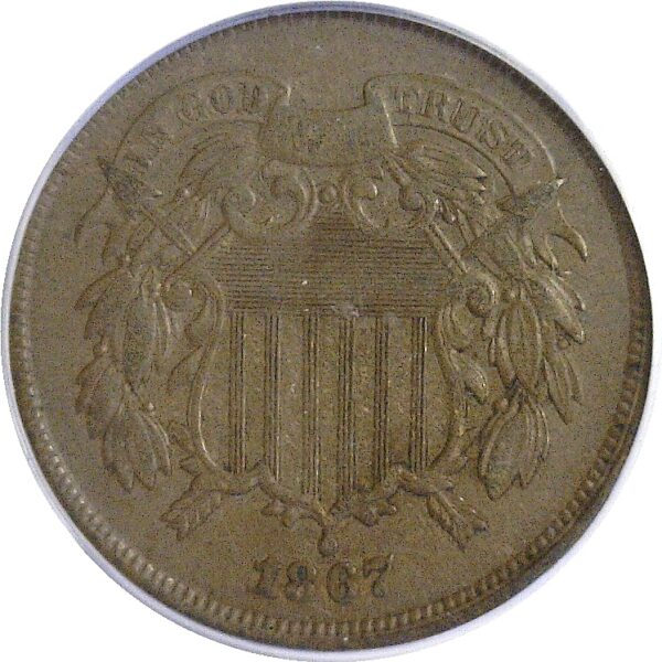 1867 Two Cent Piece  -  PCGS XF-40 - Image 2