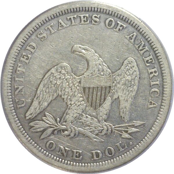 1860 Seated Liberty Dollar  -  PCGS VF-35 - Image 3